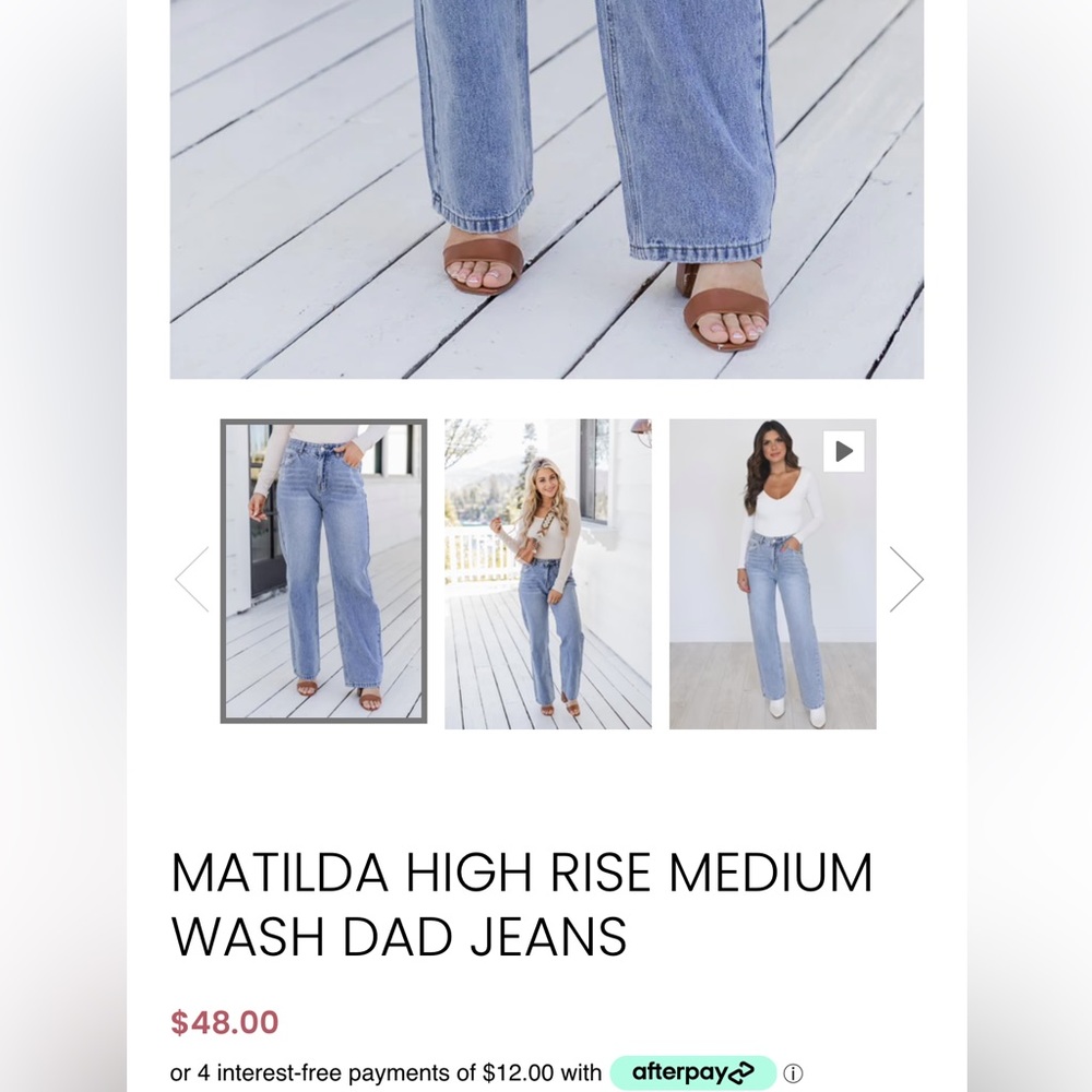 MATILDA HIGH RISE MEDIUM WASH DAD JEANS